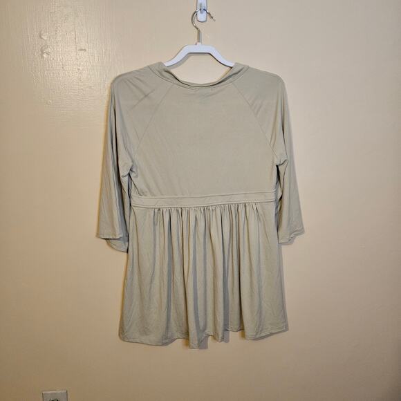 Grace Elements Size Medium Light Sage Pastel Green Blouse Boho NEW NWT Stretchy - Picture 5 of 9